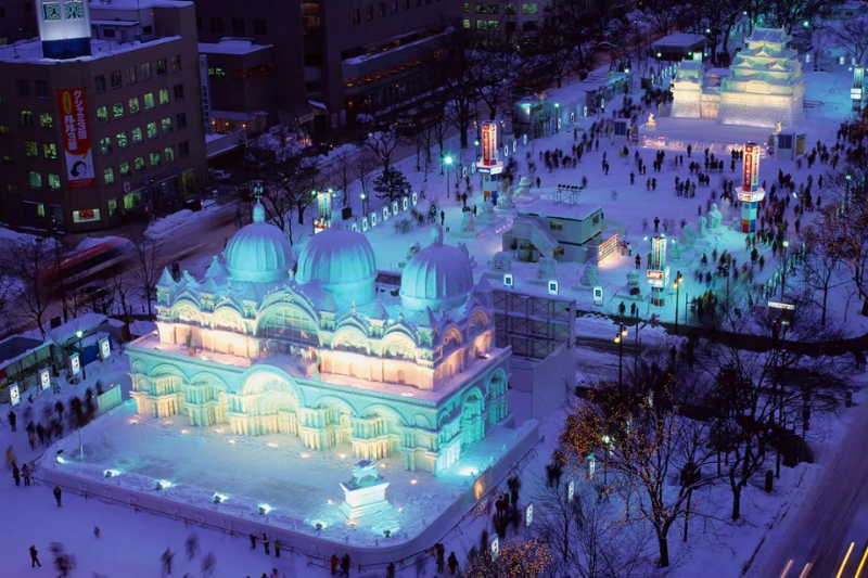 Khách sạn băng đăng ấn tượng tại Lễ hội Tuyết Sapporo trên đảo Hokkaido